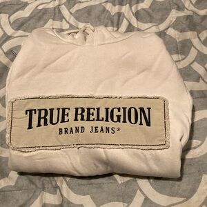 True religion sweater size S and sweatshirt size L but fits small